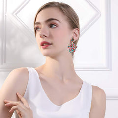 Fashion new personality creative Halloween ghost earrings alloy diamond earrings