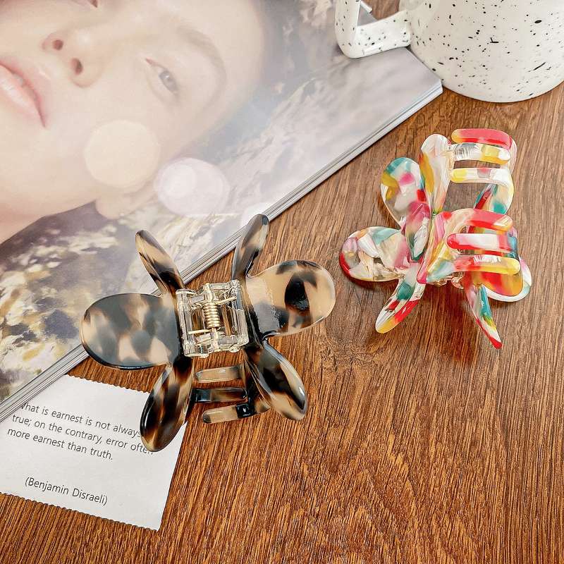 Korea Acetic Acid Flower Hair Claw Clip Aesthetic Accessories