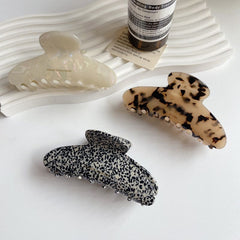Korean marble acetic clip leopard large hair clip disc hair shark clip women's hair grab hair accessories