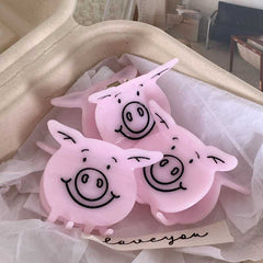 Flying small pink pig claw clip cute love personality sweet girl new hair claw clip accessories