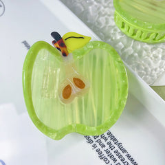 Fun Green Apple claw Cute simple acetic acid hair clip Summer hair clip Fresh shark clip women's hair accessories