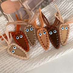 Funny turnip children's hair accessories simple cute hairpin handwoven wool side clip cartoon headdress new women