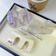 New Korean wave claw clip high letter acetic acid clip simple temperament hairpin shark clip hair accessories