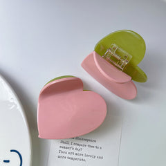 New double love claw clip niche design checkerboard acetic acid hairpin shark clip female hair accessories