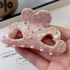 Niche design rhinestone claw clip love acetic acid hairpin back head hairpin shark clip acetate women hair accessories