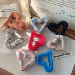 Autumn Winter Wool Love Hairpin Metal Shark Hair Claw Clip