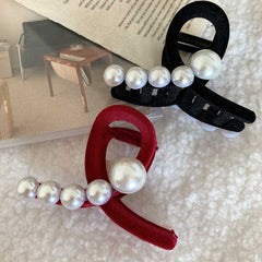 ins back head claw clip female 2023 new pearl hairpin temperament shark clip advanced sense accessories