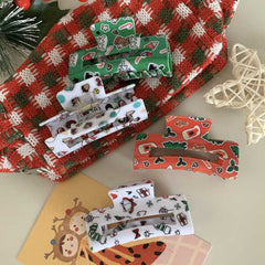 New Christmas claw hair clip Santa hat generous claw snowflake hair clip hair accessories back head shark clip