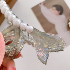 Korean acetate fishtail hairpin Back head hairpin Shark clip Elegant pearl clip accessories