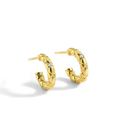 French gold diamond-set diamond design sense earrings female vintage C-type large circle earrings