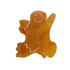 Gingerbread man acetic acid claw smile doll coffee color shark clip personality elegant hair accessories