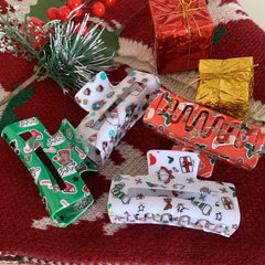 New Christmas claw hair clip Santa hat generous claw snowflake hair clip hair accessories back head shark clip