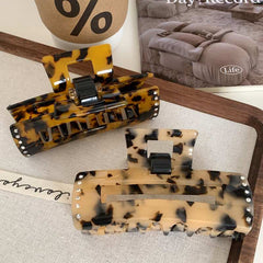 Korean Ins hairpin French style vintage tortoiseshell claw clip large square back head bun hair accessories