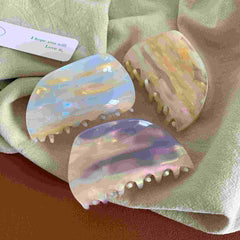 French acetic acid clip dazzling colorful hair claw rainbow mermaidmedium shark clip summer new