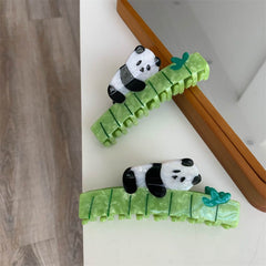 New acetic acid panda hug bamboo hair grab cute girl hair accessories personality cartoon hairpin