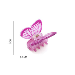 Creative Butterfly Clip New acetic acid hair clip sweet temperament gradient floral Shark clip back hair grab hair accessories