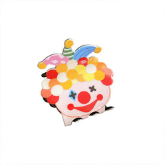 Acetate printed clown clip hair cartoon clip cute disc hair clip acrylic clown accessories