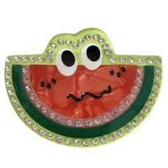 Funny Cartoon Eyes Rhinestone Watermelon Hair Claw Clip