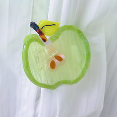 Fun Green Apple claw Cute simple acetic acid hair clip Summer hair clip Fresh shark clip women's hair accessories