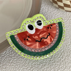 Funny Cartoon Eyes Rhinestone Watermelon Hair Claw Clip