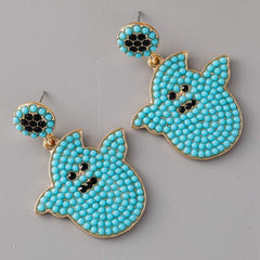 Fashion new personality creative Halloween ghost earrings alloy diamond earrings