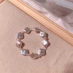 Korean simple ins style crystal bracelet female creative diamond hand beaded pearl bracelet