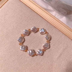 Korean simple ins style crystal bracelet female creative diamond hand beaded pearl bracelet