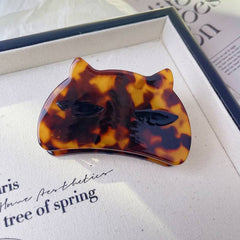 New cat clip temperament acetic acid clip sweet cute metal shark clip acetate cat glitter hair claw female hair accessories