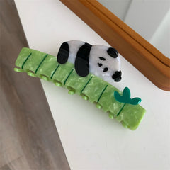 New acetic acid panda hug bamboo hair grab cute girl hair accessories personality cartoon hairpin