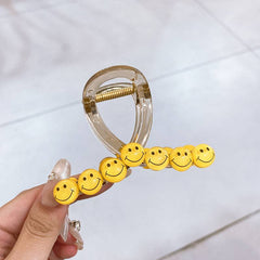 Fresh green & cute smiling face ~ Hairpin female back head hairpin claw 2023 new summer shark clip ins style