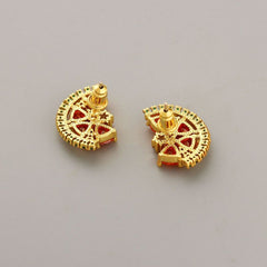 Korea new small fresh watermelon shape inset diamond personality 18K earrings 925 silver needle earrings