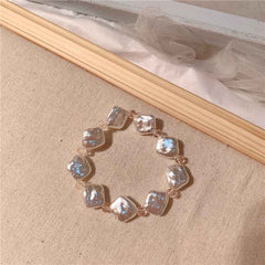Korean simple ins style crystal bracelet female creative diamond hand beaded pearl bracelet