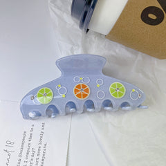 Korean lemon slice claw clip Cute sweet color acetic acid hair clip fruit hairpin shark clip women hair accessories