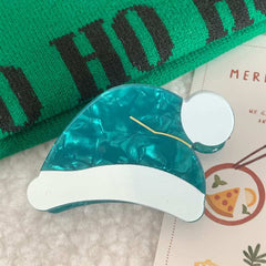 New Christmas red green Santa hat hairpin hair accessories Cute fairy back of head grab clip shark clip side clip