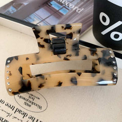 Korean Ins hairpin French style vintage tortoiseshell claw clip large square back head bun hair accessories