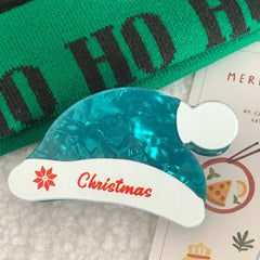 New Christmas red green Santa hat hairpin hair accessories Cute fairy back of head grab clip shark clip side clip