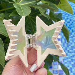 Fashion Large Star clip Japanese and Korean ins sweet cool spice girl color dopamine pentagram acetic acid hair accessories