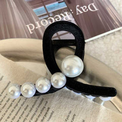 ins back head claw clip female 2023 new pearl hairpin temperament shark clip advanced sense accessories
