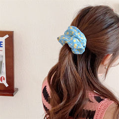 Small fresh fabric flower scrunchie Hair accessories Female ponytail high stretch large scrunchie 2023 new