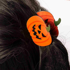 Halloween hair clip small pumpkin hair claw pvc material hair accessories gift