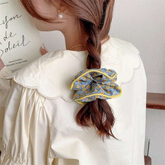 Small fresh fabric flower scrunchie Hair accessories Female ponytail high stretch large scrunchie 2023 new