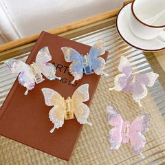 Large Butterfly Rhinestone Hair Claw For Women Girls Vintage Acetate Fresh Summer Claw Clips Hair Accessories