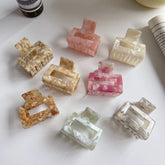 Fashion Classic Small Hollow Square Acetate Hair Claw Clip For Girls