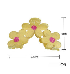 Wave Flower Candy Color Flower Plastic Flower Large Hair Claw Clip Accessories