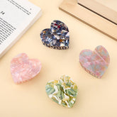 Love Hair Claw Women Heart Shape Marble Pattern Girls Acetate Hair Clips Hair Accessories Claw Clip New Gift