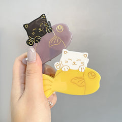 Cute Fish Cat Hair Claw For Women Girl Hair Vintage Acetate Fresh Summer Luxury Claw Clips Hair Accessories