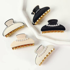 Cute Pearl Hair Claw For Women Girl Hair Vintage Acetate Fresh Summer Luxury Claw Clips Hair Accessories