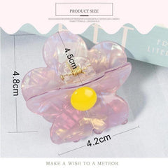 Sweet Marble Daisy Flower Hair Claw For Women Girls Vintage Acetate Fresh Summer Claw Clips Hair Accessories