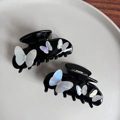 Korean New Rhinestone Butterfly Acetic Acid Hair Claw Clip Fashion Cute Shark Clip Delicate Hair Accessories