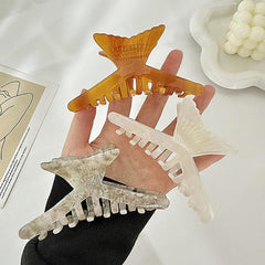 Large Fishtail Hair Claw For Women Girl Hair Vintage Acetate Fresh Summer Luxury Claw Clips Hair Accessories
